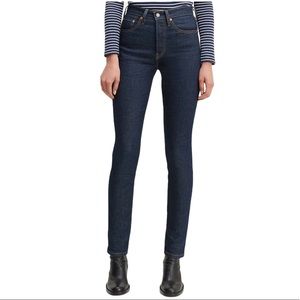 Levi's 501 Skinny High Rise Dark Jeans